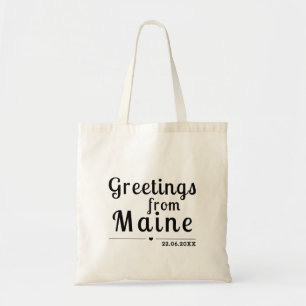 Bolso De Tela Saludos desde Maine - Recuerdos personalizados de