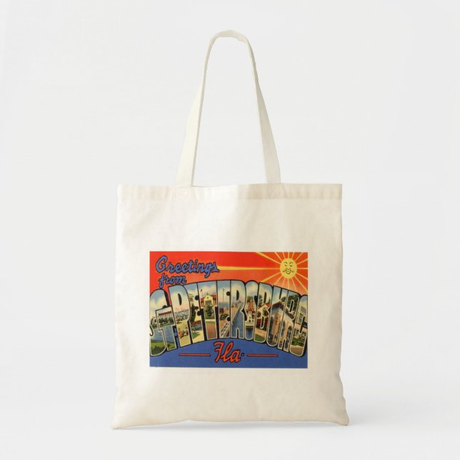 Bolso De Tela Saludos desde San Petersburgo Florida (Frente)