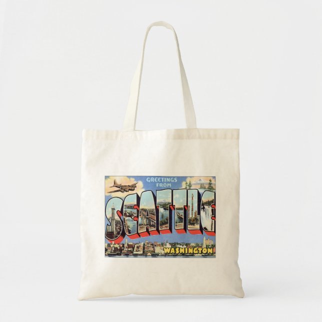Bolso De Tela Saludos desde Seattle, Washington USA (Frente)