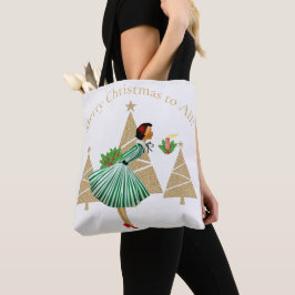 Bolso De Tela Saludos navideños de 1950 de Vintage Lady