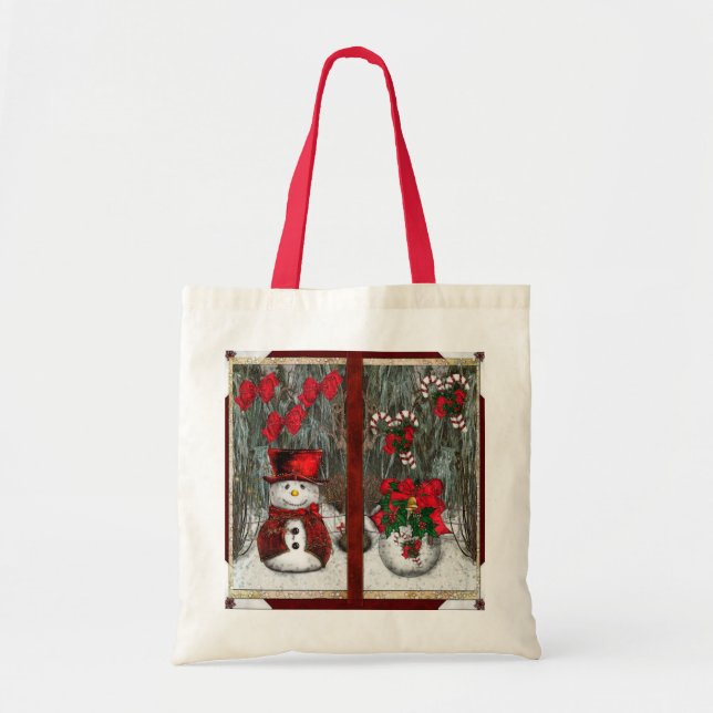 Bolso De Tela Saludos navideños fríos (Frente)