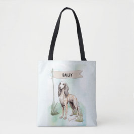 Bolso De Tela Saluki Watercolor Personalized Dog