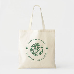 Bolso De Tela Salva el planeta ve verde piensa en verde