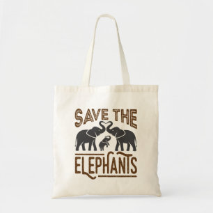 Bolso De Tela Salva los elefantes Amante de los elefantes Proteg