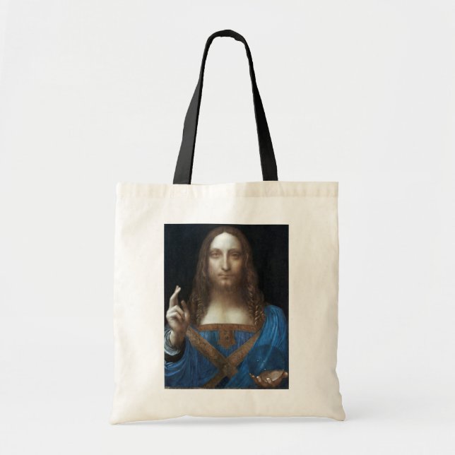 Bolso De Tela Salvador Mundi, Jesucristo, Leonardo da Vinci (Frente)