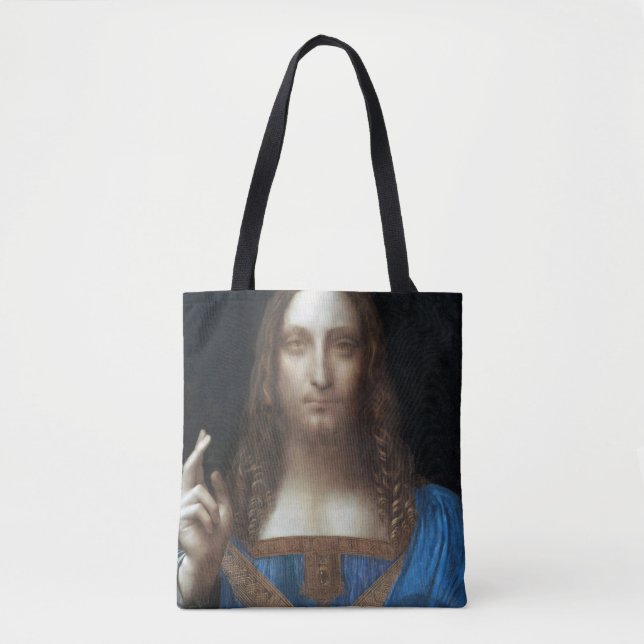Bolso De Tela Salvador Mundi, Jesucristo, Leonardo da Vinci (Anverso)