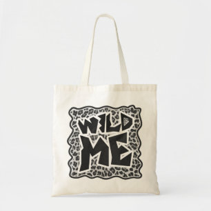Bolso De Tela Salvaje Me Leopardo Blanco y Negro