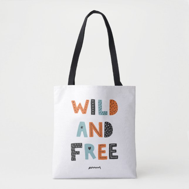 Bolso De Tela Salvaje y libre | Cartas de Doodle (Anverso)