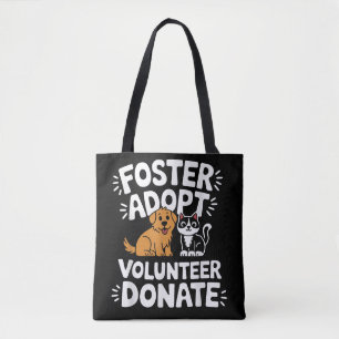 Bolso De Tela Salvar Acogida de Mascotas Adoptar Ser Voluntario