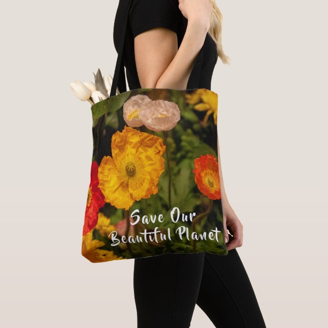 Bolso De Tela Salvar nuestro planeta Tierra Ecológica Personaliz (Detalle)