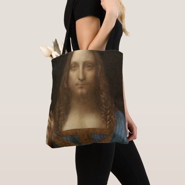 Bolso De Tela Salvator Mundi (Jesucristo) de Leonardo da Vinci (Detalle)