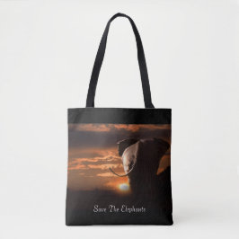 Bolso De Tela Salvemos A Los Elefantes