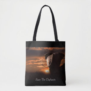 Bolso De Tela Salvemos A Los Elefantes 