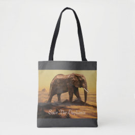Bolso De Tela Salvemos A Los Elefantes