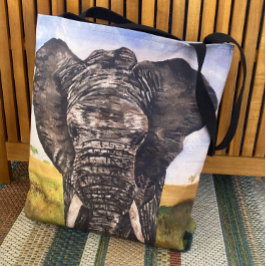 Bolso De Tela Salvemos la pintura animal africana de los elefant