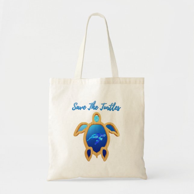 Bolso De Tela Salven A Las Tortugas (Frente)