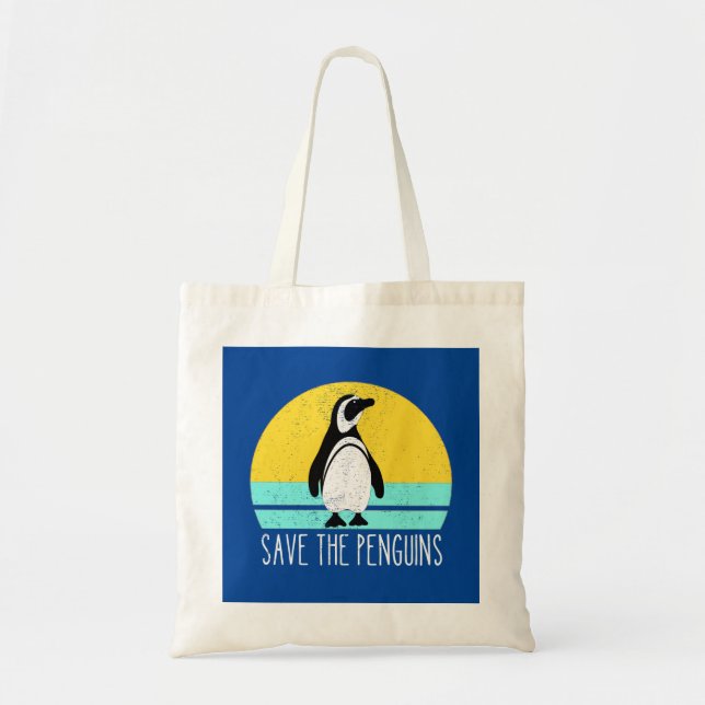Bolso De Tela Salven A Los Pingüinos (Frente)