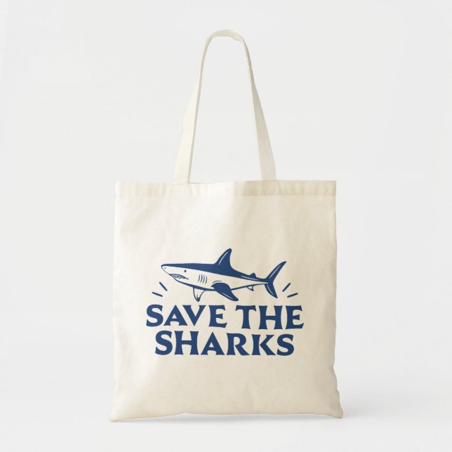 Bolso De Tela Salven a los tiburones (Frente)