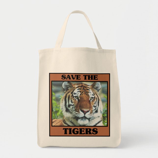 Bolso De Tela Salven a los tigres (Frente)