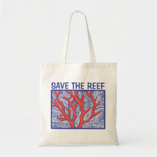 Bolso De Tela Salven el Tote de peces felices de los arrecifes