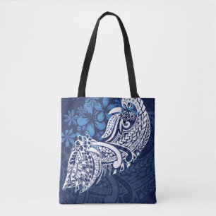 Bolso De Tela Samoan - Hawai - Impresión tribal azul polinesia