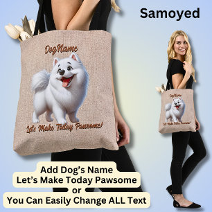Bolso De Tela Samoyed - Añadir nombre de perro, cambiar texto