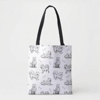 Bolso De Tela Samoyed dogs pattern