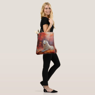 Bolso De Tela Samoyed en otoño se inspira en las hojas