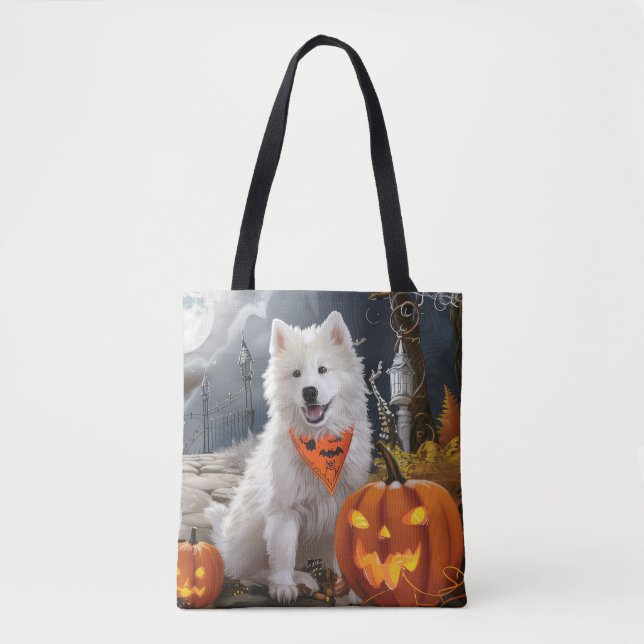 Bolso De Tela Samoyed Halloween Spooky (Anverso)