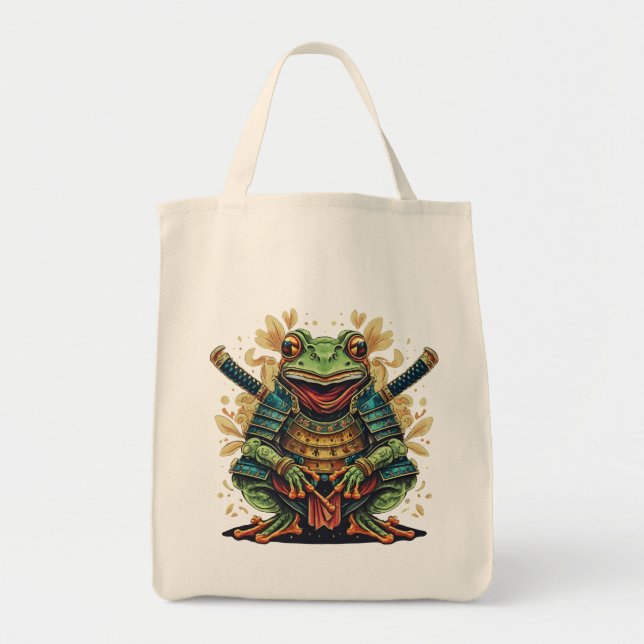 Bolso De Tela Samurai frog warrior Grocery Tote (Frente)