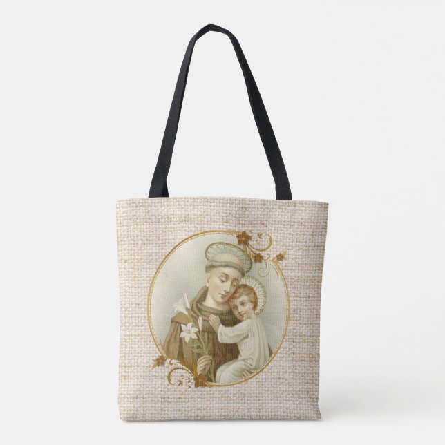 Bolso De Tela San Antonio de Padua Jesús Religioso (Reverso)
