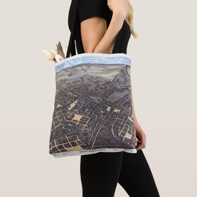 Bolso De Tela San Antonio, Texas, Mapa de la Ciudad Aérea de Ant (Detalle)