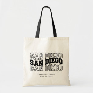 Bolso De Tela San Diego Boda Bienvenida Tote Bag
