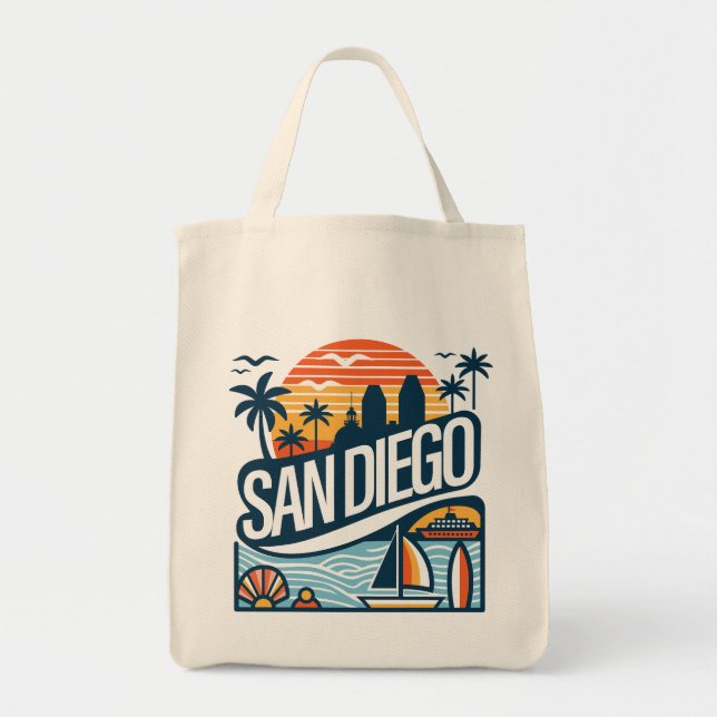 Bolso De Tela San Diego California (Frente)