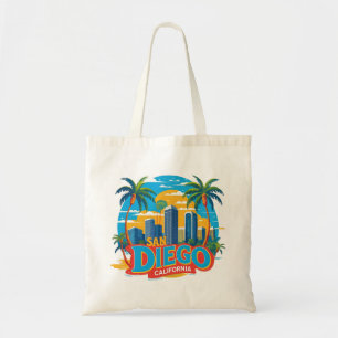 Bolso De Tela San Diego California Skyline-Modern Cityscape Art