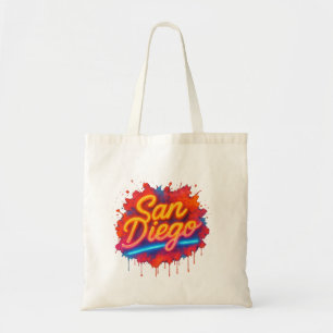 Bolso De Tela San Diego Neon Street Art - Colorido guión retro