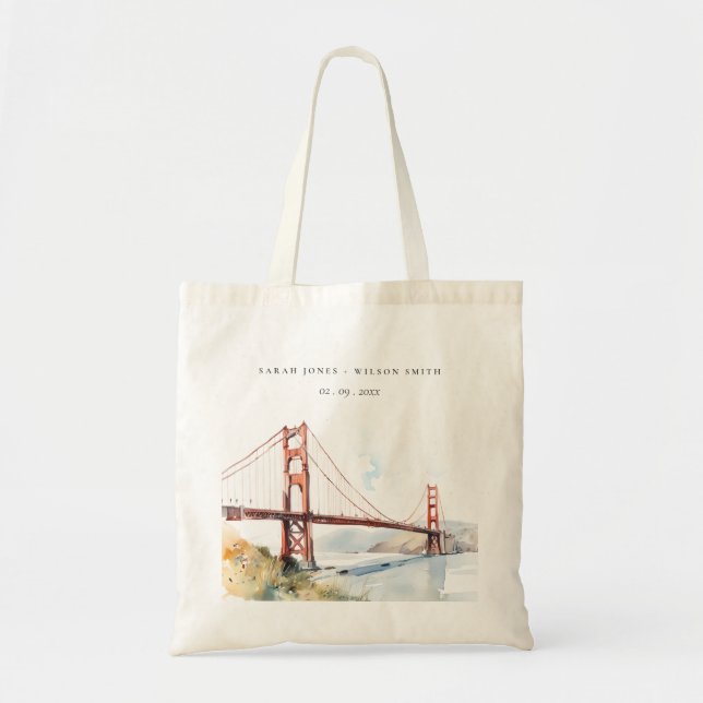 Bolso De Tela San Francisco Golden Gate Bridge Landscape Wedding (Frente)