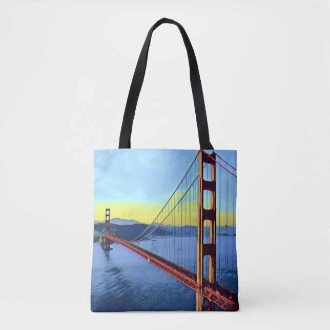 Bolso De Tela San Francisco - Puerta GOLDEN - Puente (Anverso)