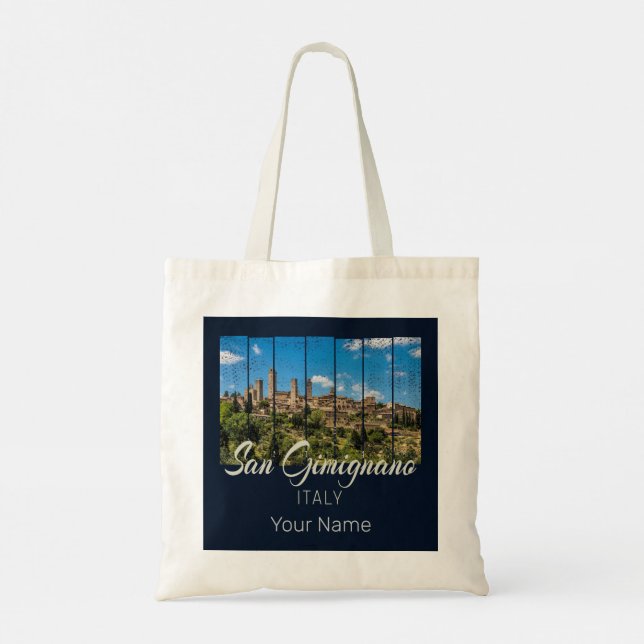 Bolso De Tela San Gimignano Toscana Italia Vista panorámica (Reverso)