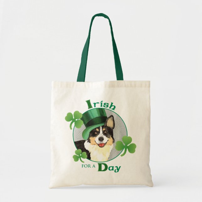 Bolso De Tela San Patricio Cardigan Welsh Corgi (Frente)