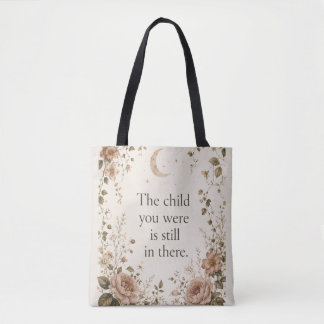 Bolso De Tela Sanación del Niño Interior Floral Vintage Cita