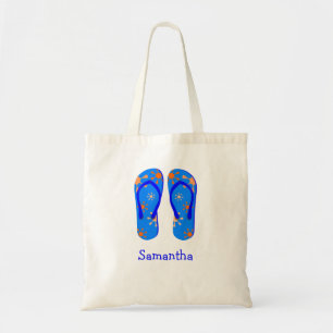 Bolso De Tela Sandalias flip flop verano nombre personalizado az
