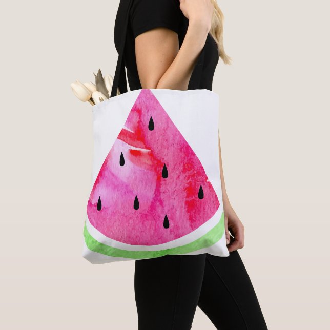 Bolso De Tela sandía acuarela (Detalle)