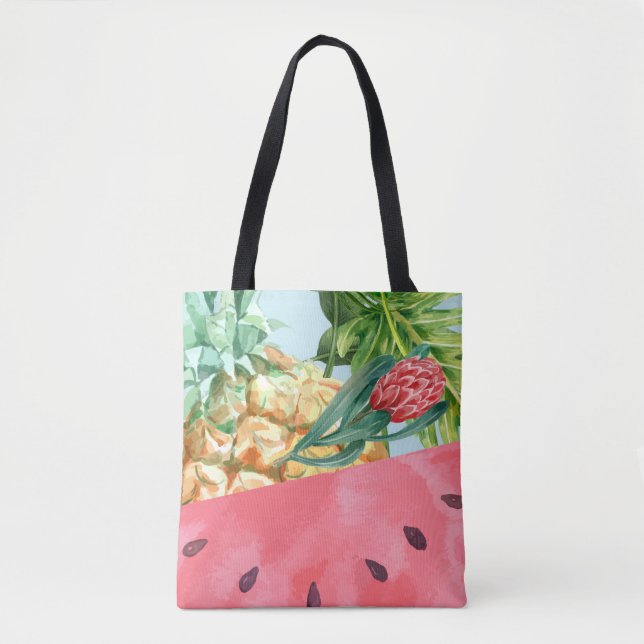 Bolso De Tela Sandía de piña de Guay Hibiscus Palm Leaves (Anverso)