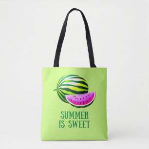 Bolso De Tela Sandía fresca y madura con ambiente veraniego