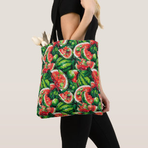 Bolso De Tela sandías, cal, hojas de sandía, cal pequeña f