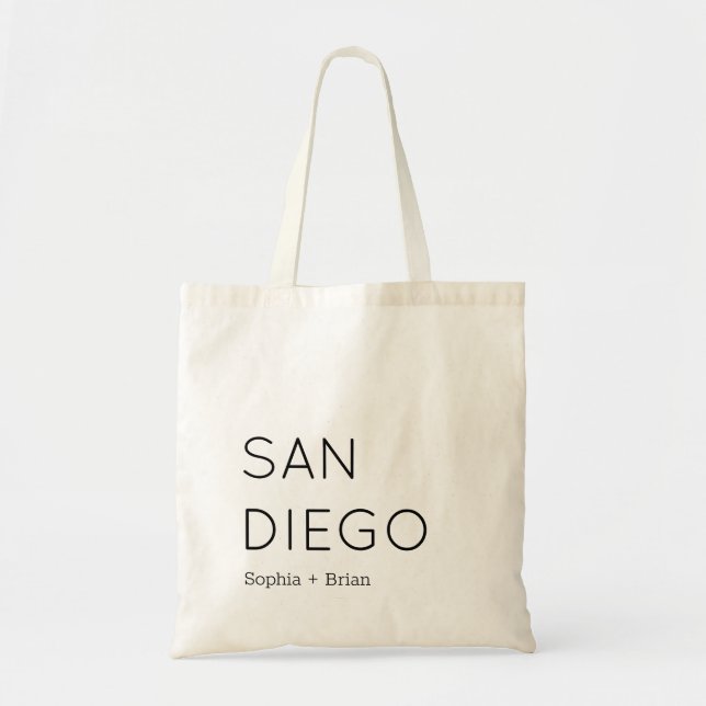 Bolso De Tela Sandiego Boda Bienvenida Tote Bag (Frente)