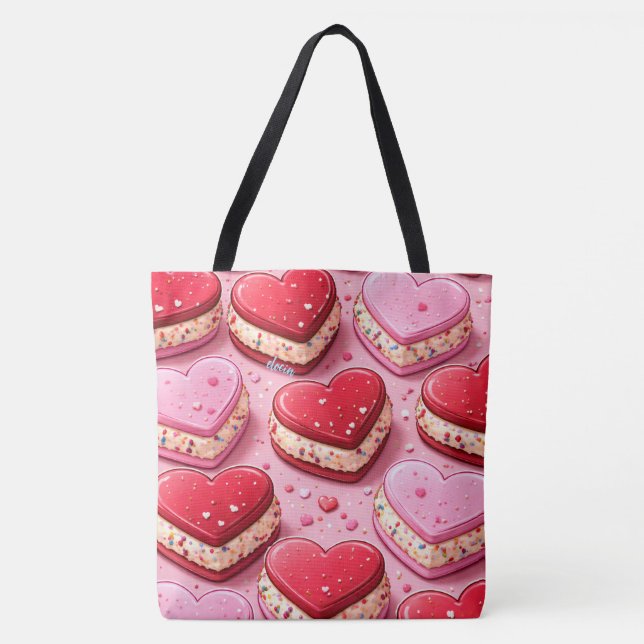 Bolso De Tela Sándwich de corazón (Anverso)