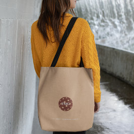 Bolso De Tela Sandy Brown, Monograma de Pickleball