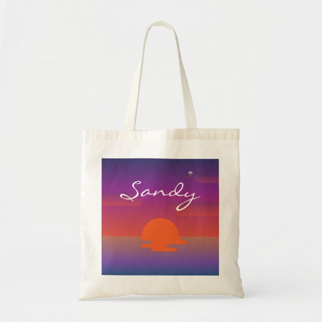 Bolso De Tela Sandy Name Tote Bag custom name personalize sunset (Frente)